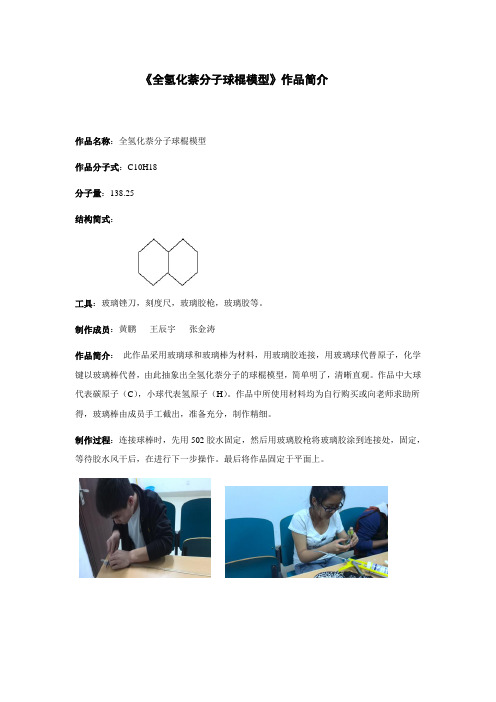 全氢化萘分子球棍模型 作品简介