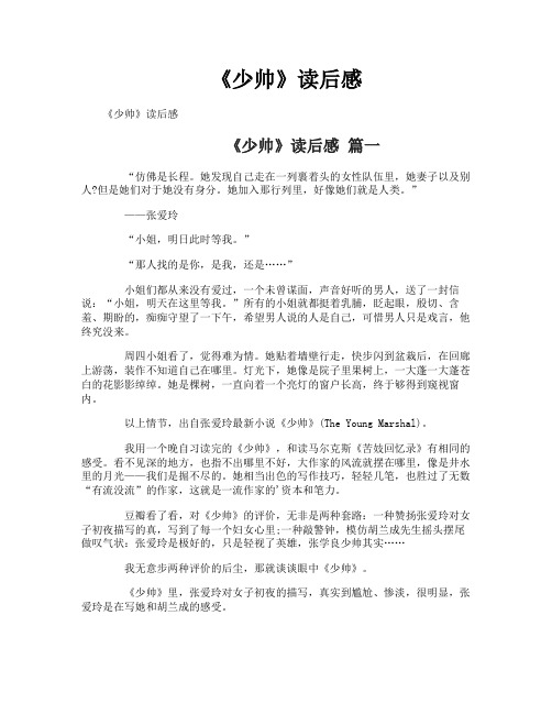 《少帅》读后感