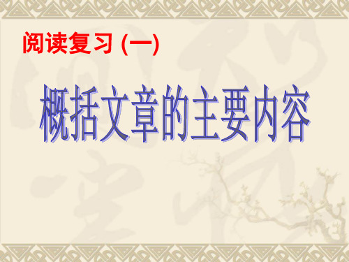 小学语文《概括主要内容》教学课件