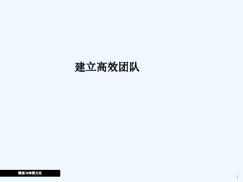 建立高效团队培训课件