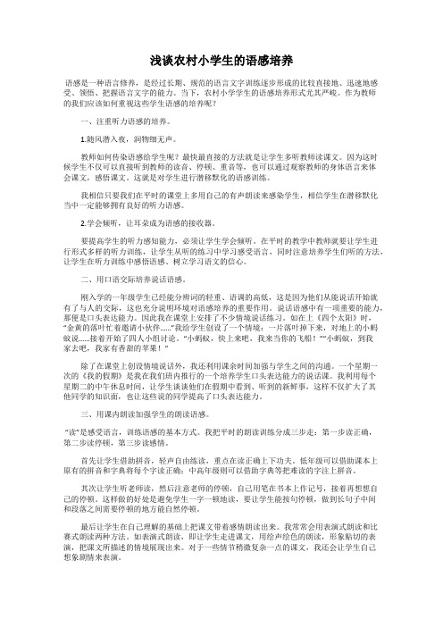 浅谈农村小学生的语感培养