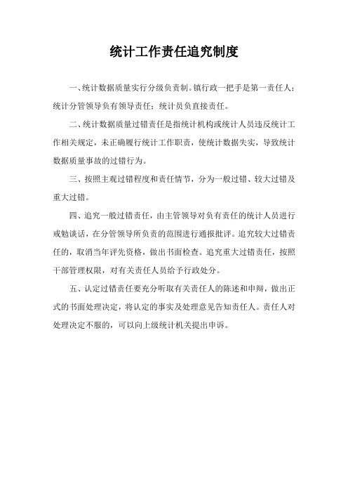 统计工作责任追究制度