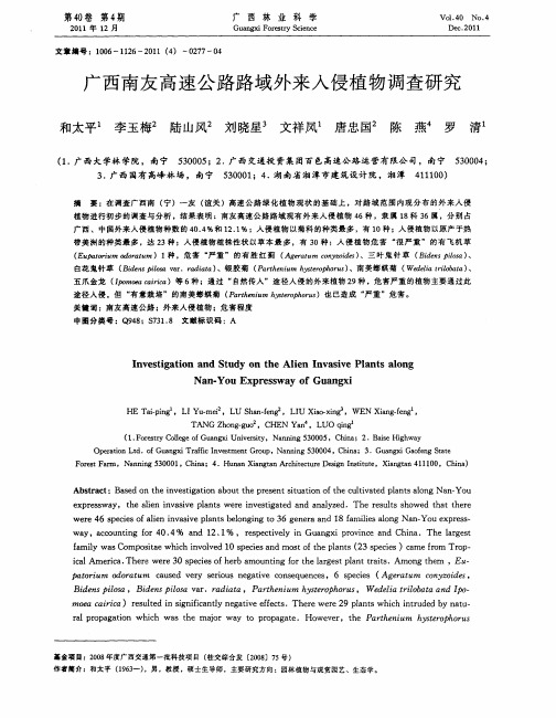 广西南友高速公路路域外来人侵植物调查研究