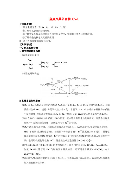湖南省永州市2019年高考化学复习课时6金属及其化合物(Fe)学案