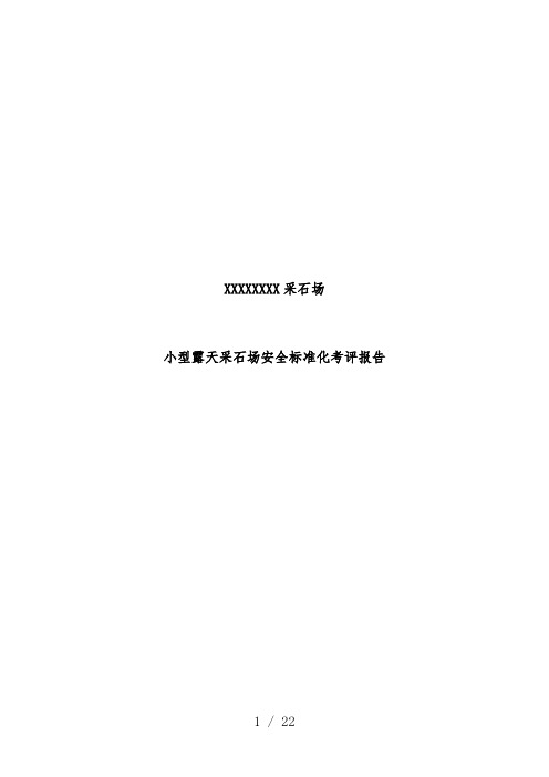 小型露天采石场安全标准化考评报告
