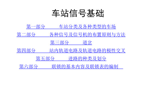 第6部分  联锁的基本内容及联锁表的编制