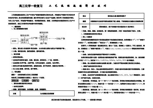 高三化学一轮复习【工艺流程题的解决技巧】