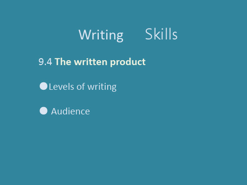 Writing    Skills 写作技能