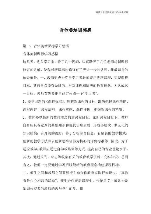 音体美培训感想