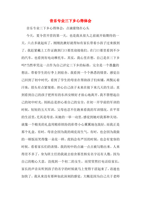 音乐专业三下乡心得体会