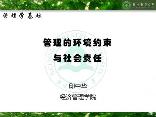 管理学基础33——管理的环境约束与社会责任ppt课件