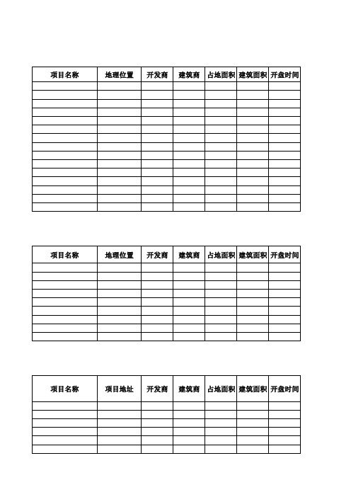 调研表格模版