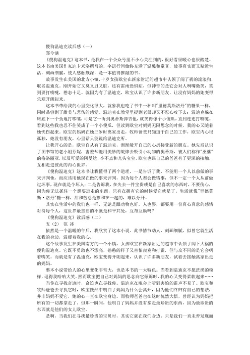 傻狗温迪克读后感