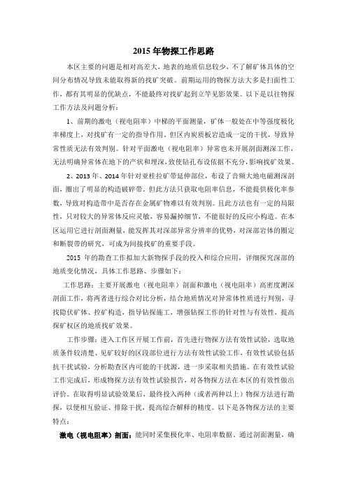 2015西藏某矿区铅锌矿物探工作思路