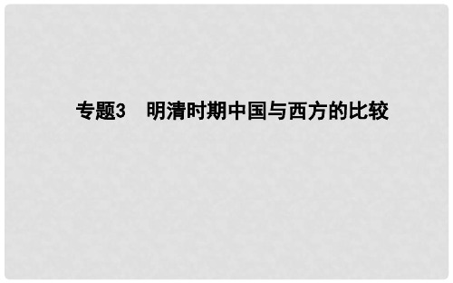 高考历史二轮复习 第一部分 古代篇 高考聚焦 中外关联 专题3 明清时期中国与西方的比较课件