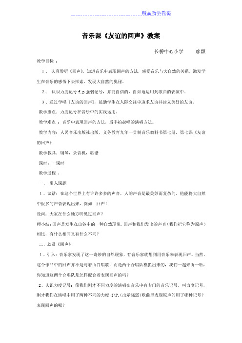 音乐课《友谊的回声》教案