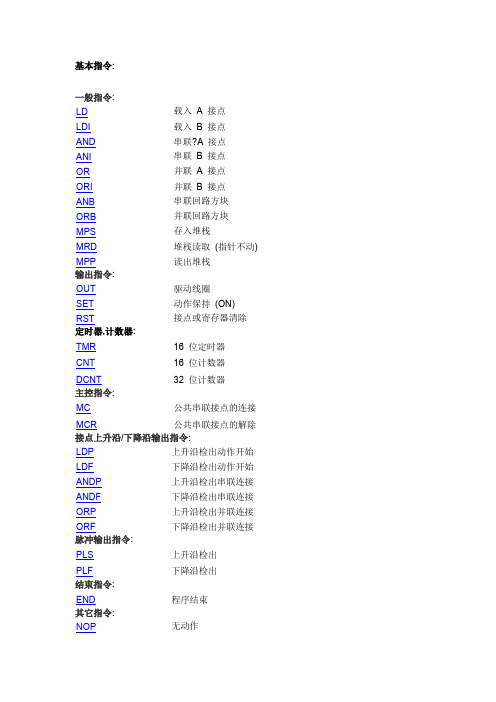 细数台达PLC基本指令
