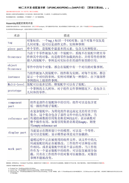 NX二次开发-装配篇详解（UFUNC,NXOPENC++,C#API介绍）【更新日期202。。。