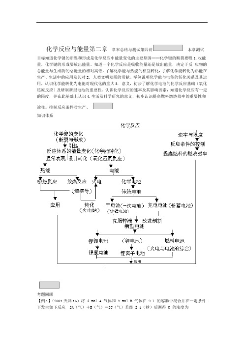 归纳与整理 专题7化学反应与能量  第四讲 章末总结与测试