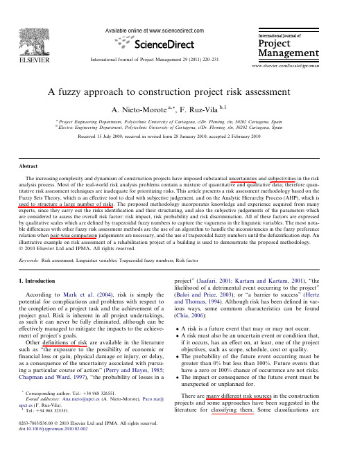 A fuzzy approach to construction project risk assessment