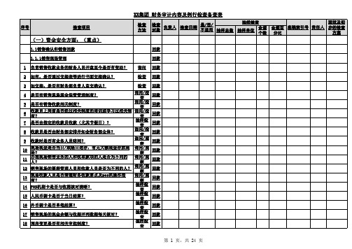 财务审计内容及例行检查表