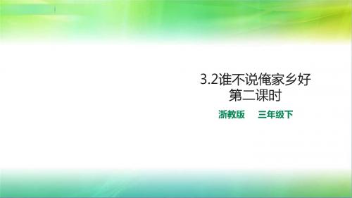 浙教版三年级下册道德与法治3.2谁不说俺家乡好第2课时(课件)