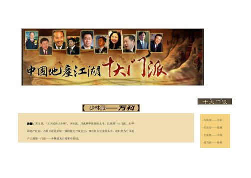 中国地产江湖十大门派