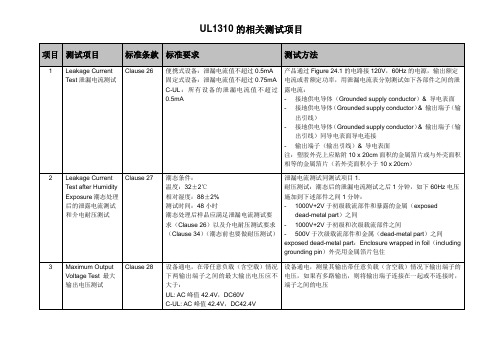 UL1310测试项目资料