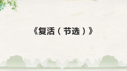 《复活(节选)》课件