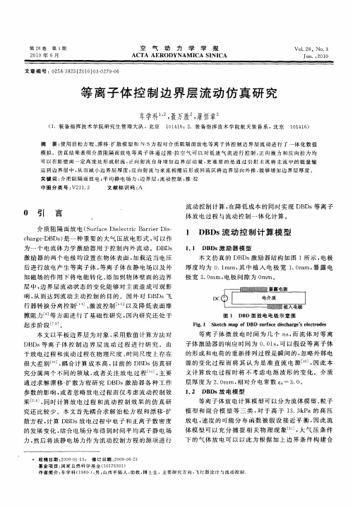 等离子体控制边界层流动仿真研究