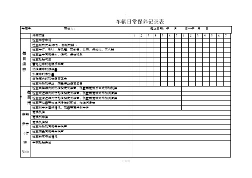 车辆日常保养记录表