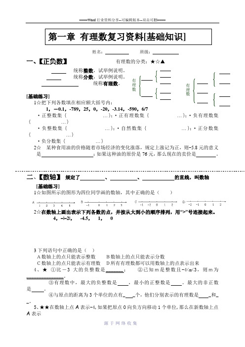 沪科版七年级上学期期中考试复习资料(前两章)