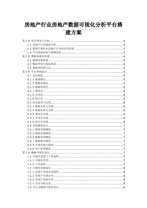 房地产行业房地产数据可视化分析平台搭建方案