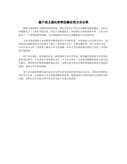 基于语义强化和特征融合的文本分类