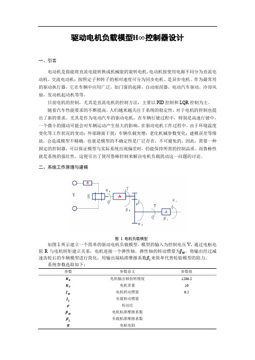 驱动电机负载模型Hinf(H无穷)鲁棒控制器设计