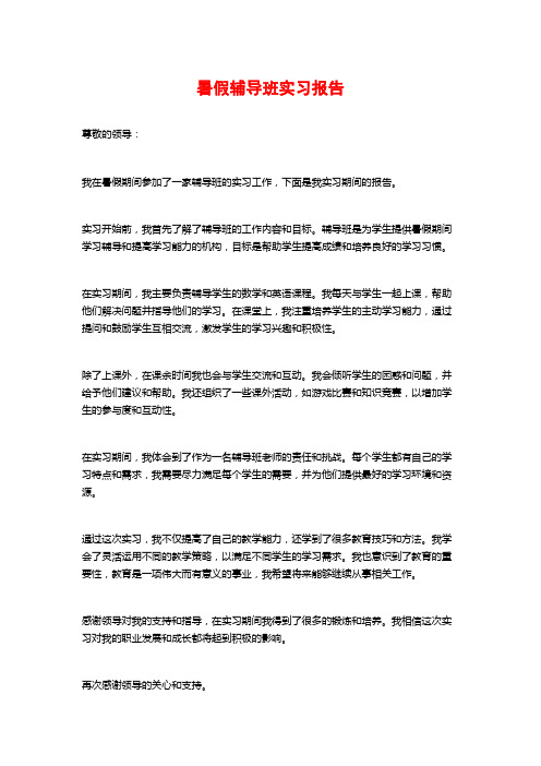 暑假辅导班实习报告 (2)