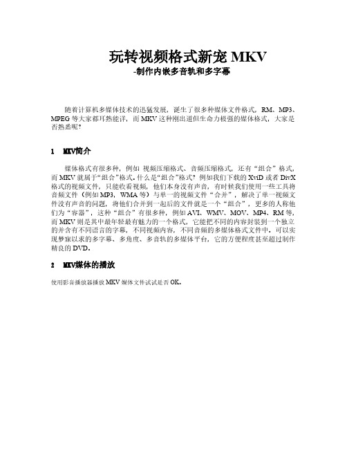 视频格式MKV-制作内嵌多音轨和多字幕