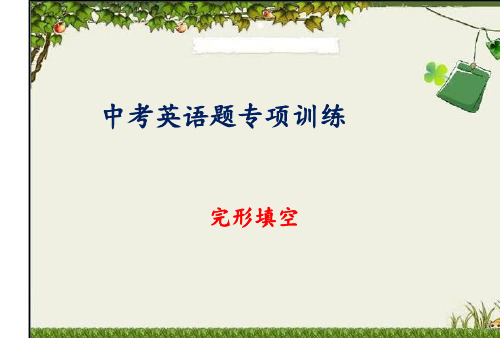 上海中考英语完形填空专项复习