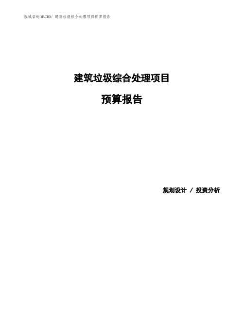 建筑垃圾综合处理项目预算报告
