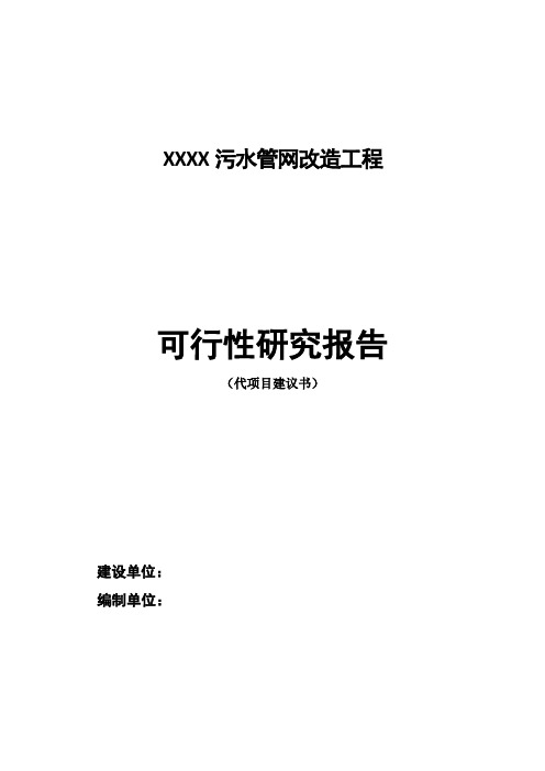 XX污水管网改造工程可行性研究报告