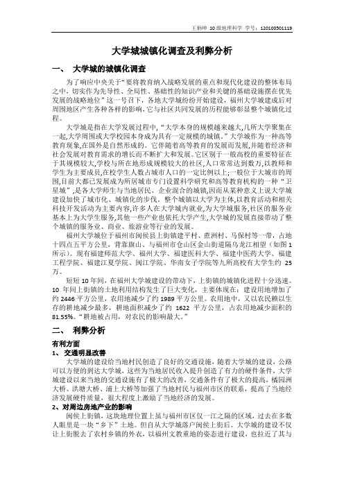 大学城城镇化利弊分析