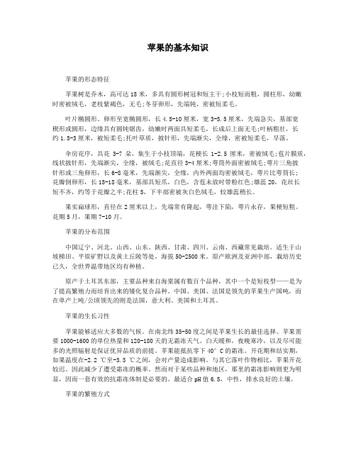苹果的基本知识