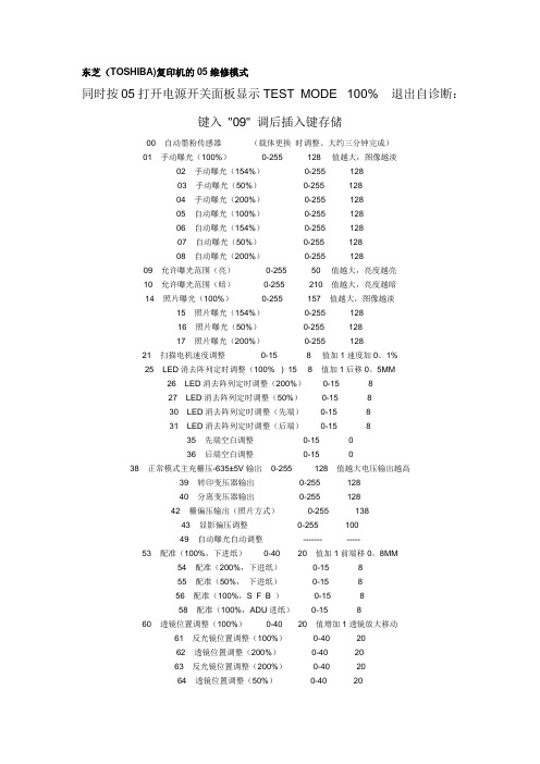 东芝复印机05维修模式