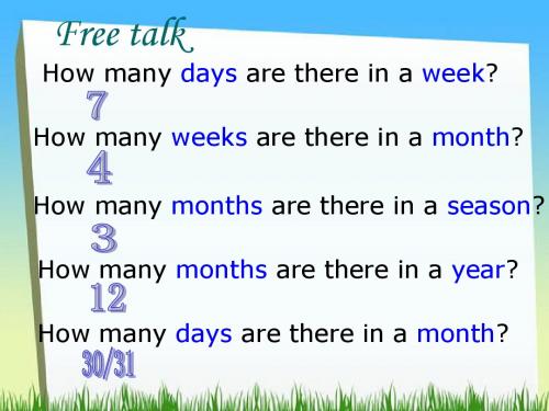 五年级英语下册Unit8《Daysofthemonth》(PartA) 优秀课件1(新版)闽教版