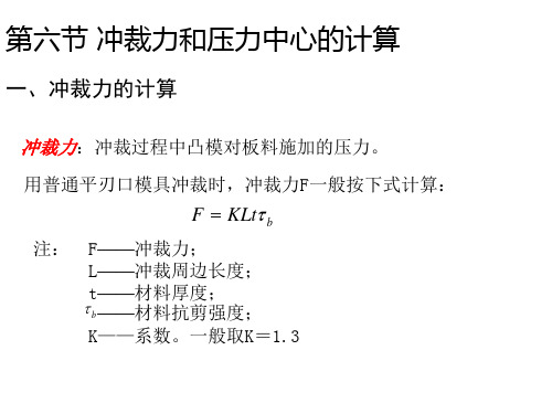 冲裁力与压力中心的计算和冲裁工艺性精品PPT课件