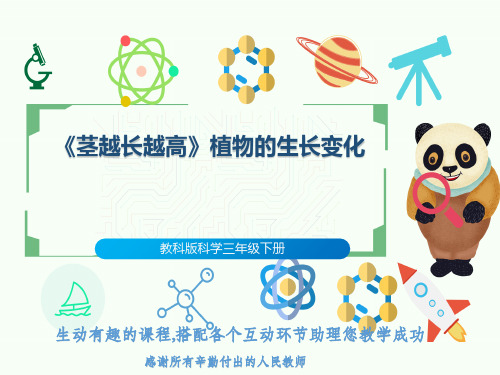 教科版科学三年级下册《茎越长越高》植物的生长变化