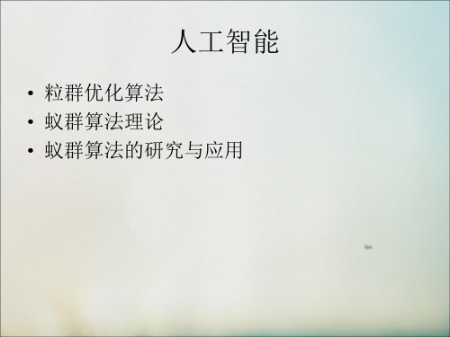 粒子群优化算法与蚁群算法