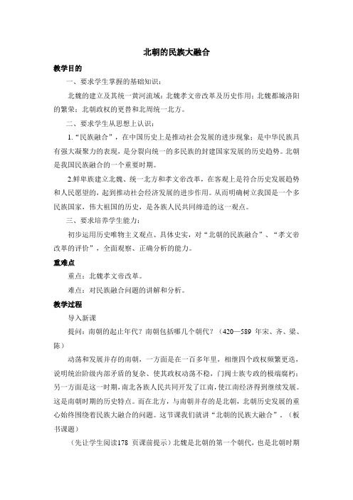 北朝的民族大融合的教案
