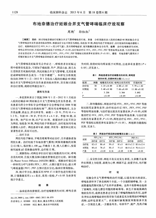 布地奈德治疗妊娠合并支气管哮喘临床疗效观察