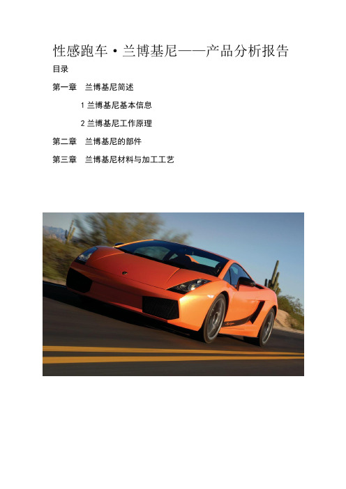 兰博基尼产品分析报告
